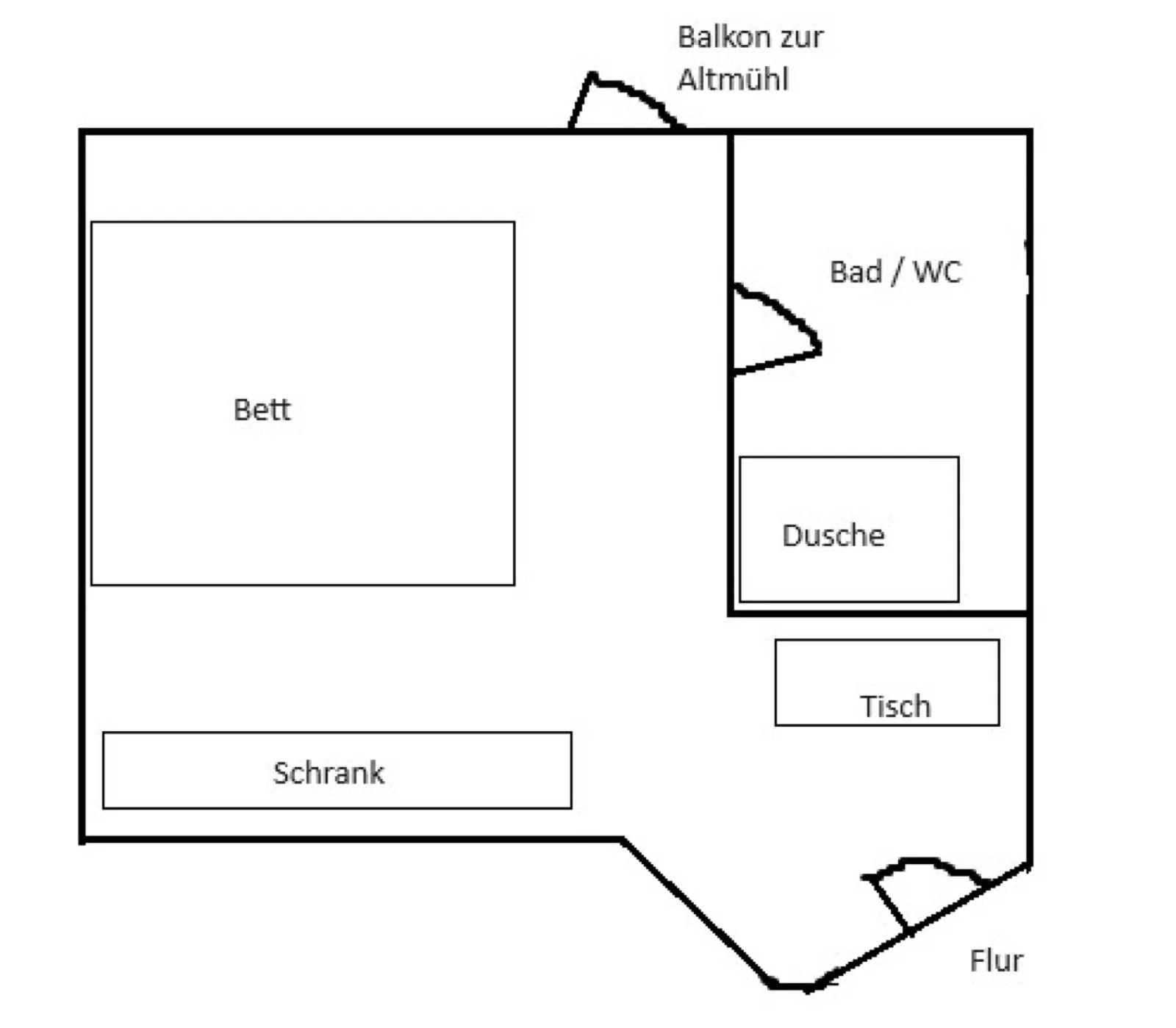 Grundriss Zimmer 1