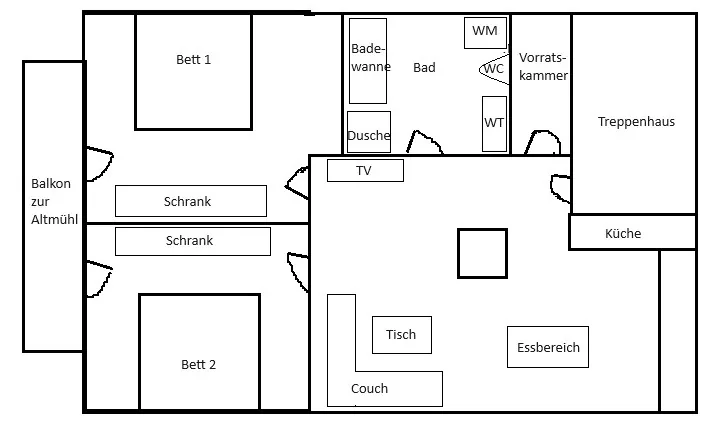 Grundriss der Ferienwohnung